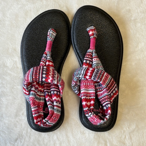 Sanuk Thong Flip Flop Sandal Shoe Women's Size 6 Yoga Mat Sling Multicolor - Picture 6 of 9